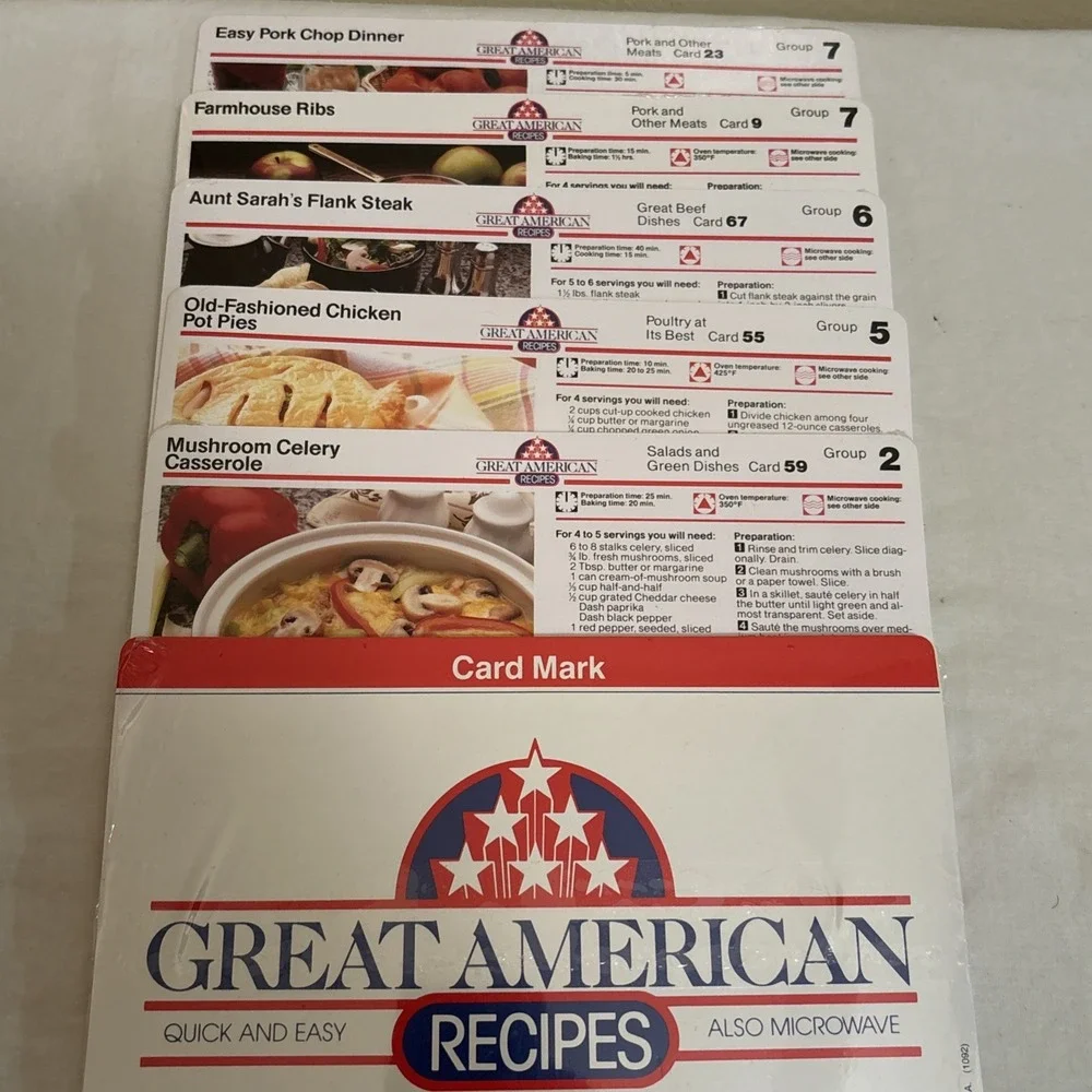 Vtg 1988 Great American Recipes Cards-Lot Of 28 Packs!
